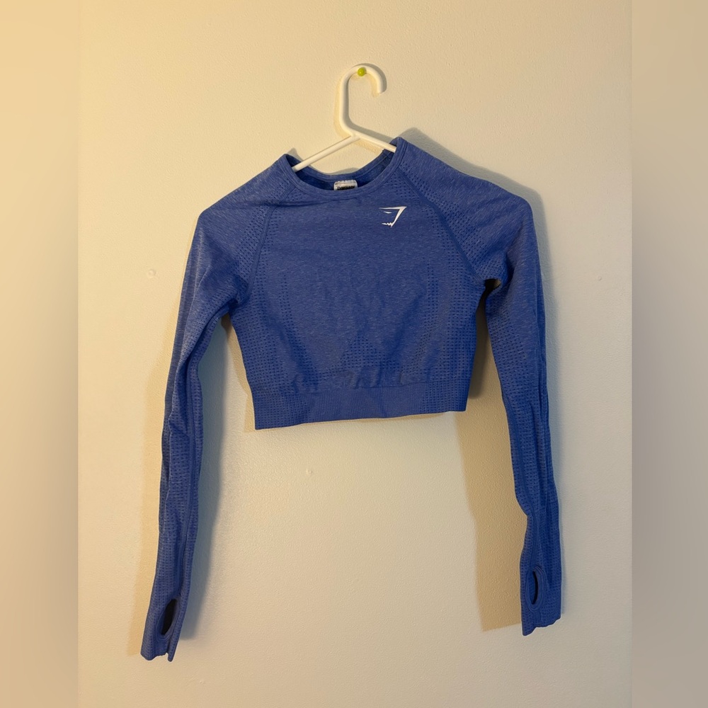 Blue Gymshark Cropped Longsleeve